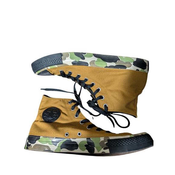 NWOT! CONVERSE CHUCK TAYLOR ALL STAR! TAN AND CAMO GREEN/BLACK SNEAKERS! SZ 11.5 - Picture 8 of 10